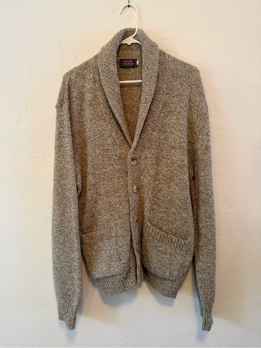 Vintage Mervyn's High Sierra Shawl Collar Button-Up Cardigan - Heather Brown